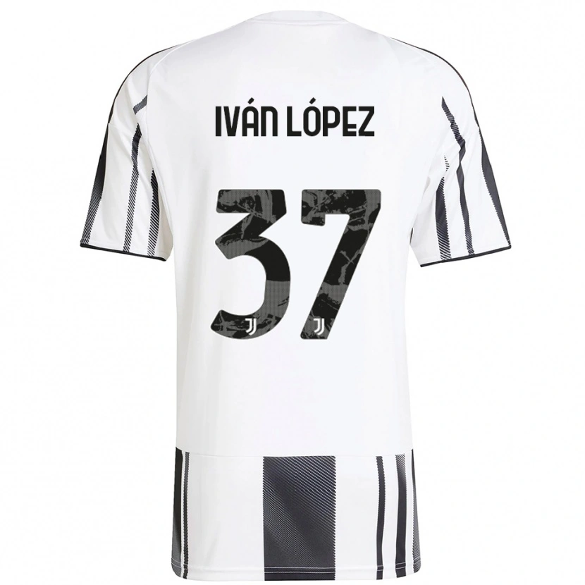 Danxen Criança Camisola Iván López #37 Branco Preto Principal 2025/26 Camisa Brasil