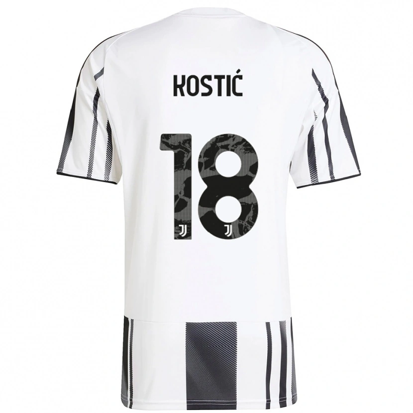 Danxen Criança Camisola Filip Kostić #18 Branco Preto Principal 2025/26 Camisa Brasil