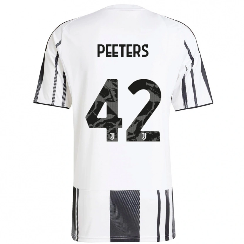Danxen Criança Camisola Daouda Peeters #42 Branco Preto Principal 2025/26 Camisa Brasil