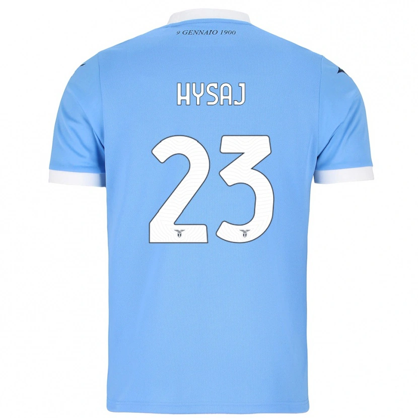 Danxen Criança Camisola Elseid Hysaj #23 Azul Celeste Branco Principal 2025/26 Camisa Brasil