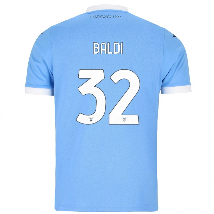 Danxen Criança Camisola Mattia Santagostino Baldi #32 Azul Celeste Branco Principal 2025/26 Camisa Brasil