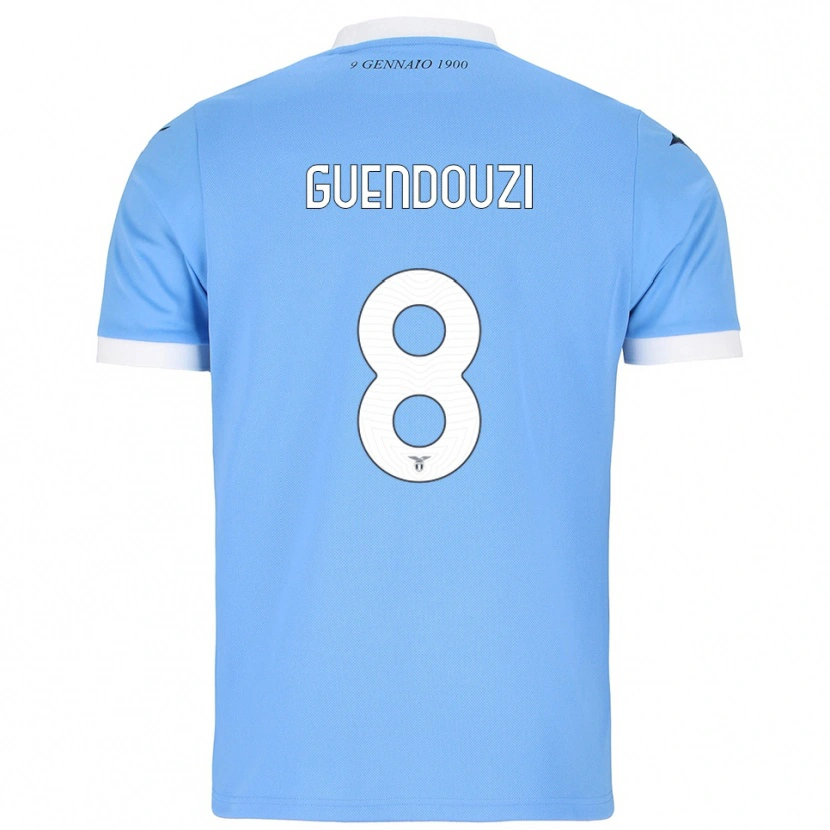 Danxen Criança Camisola Mattéo Guendouzi #8 Azul Celeste Branco Principal 2025/26 Camisa Brasil