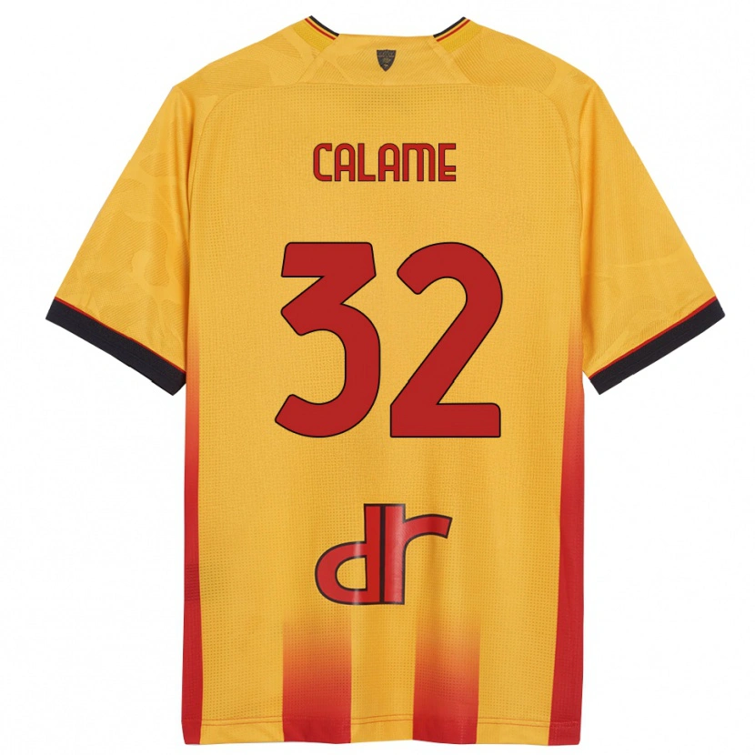 Danxen Criança Camisola Marouane Calame #32 Amarelo Laranja Principal 2025/26 Camisa Brasil