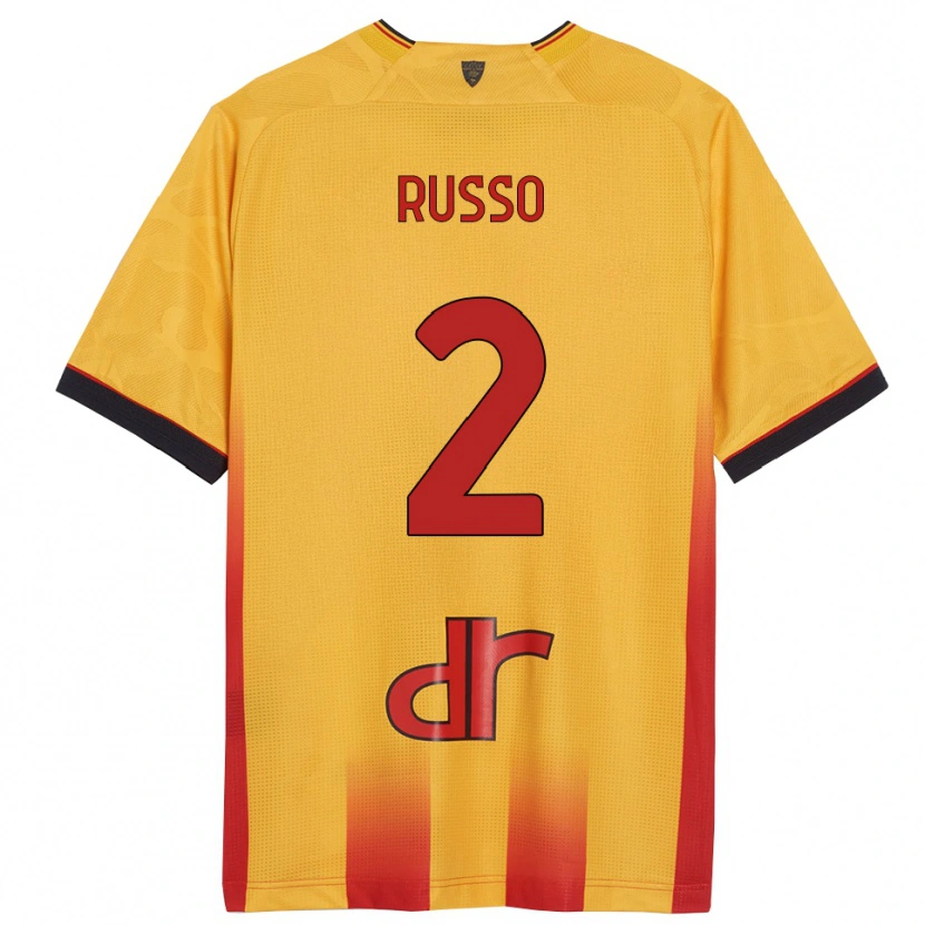 Danxen Criança Camisola Luca Russo #2 Amarelo Laranja Principal 2025/26 Camisa Brasil