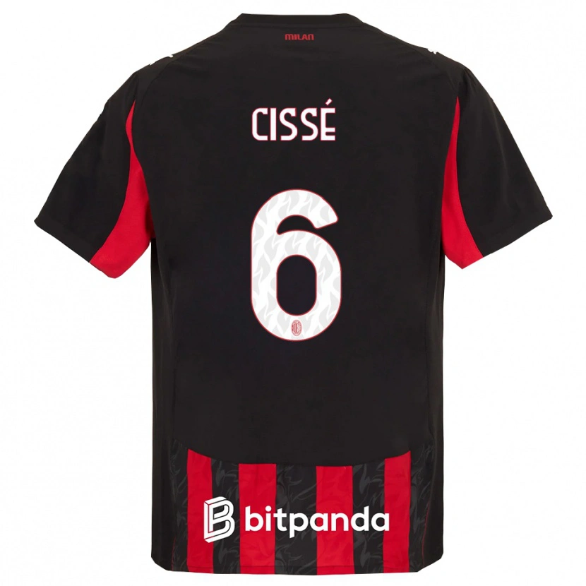 Danxen Criança Camisola Maiga-Hamadoun Cissé #6 Vermelho Preto Principal 2025/26 Camisa Brasil