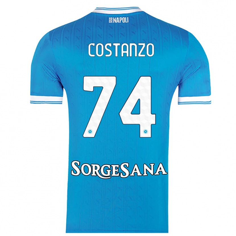 Danxen Criança Camisola Davide Costanzo #74 Azul Celeste Branco Principal 2025/26 Camisa Brasil