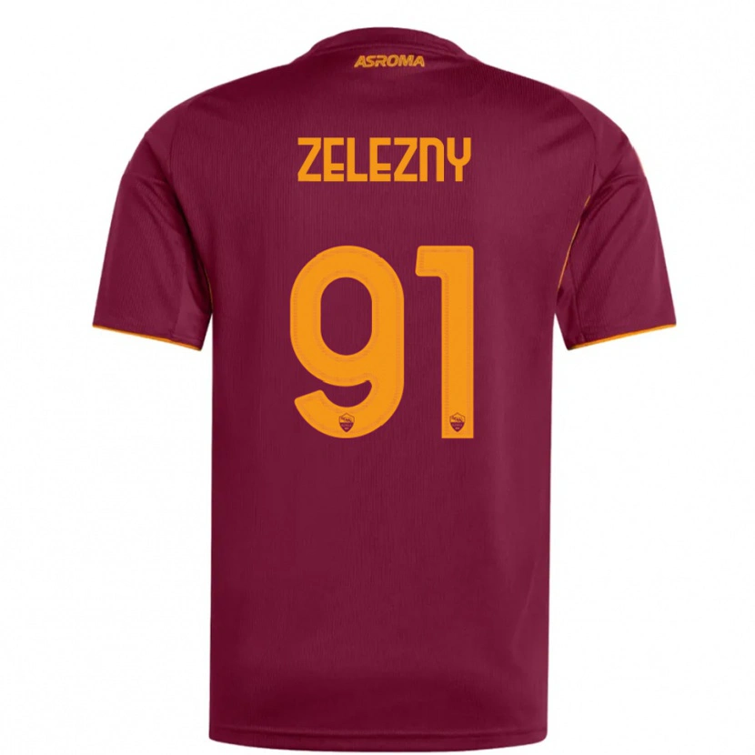 Danxen Criança Camisola Radoslaw Zelezny #91 Borgonha Laranja Principal 2025/26 Camisa Brasil