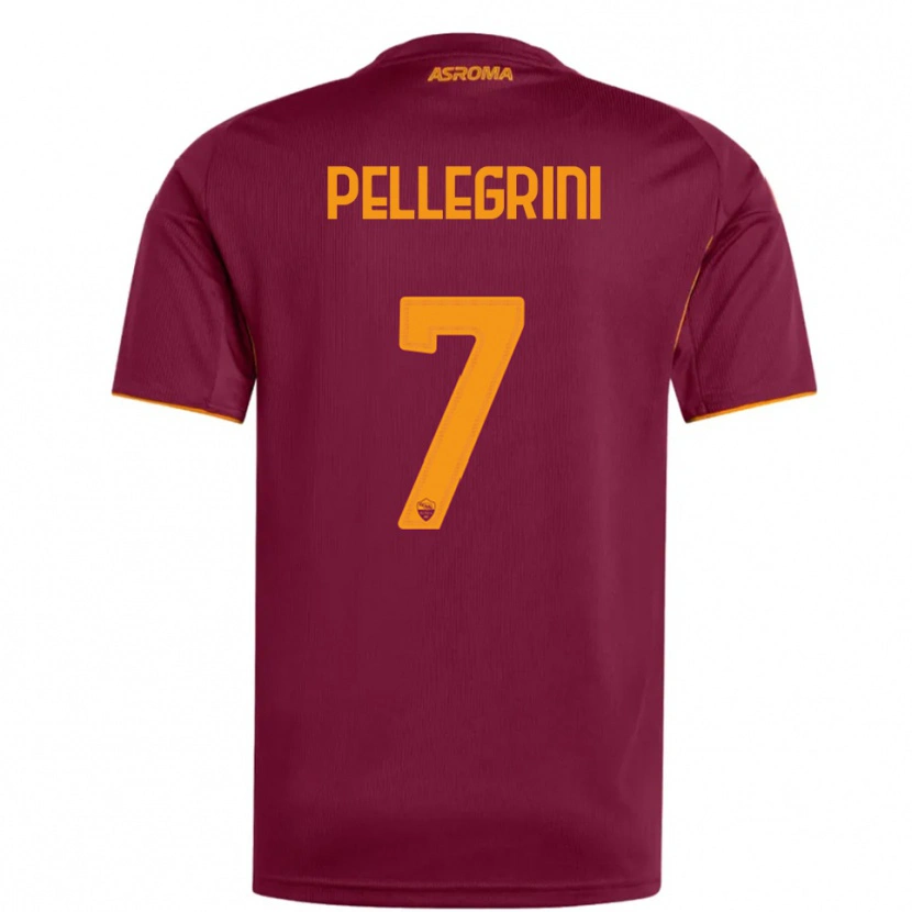 Danxen Criança Camisola Lorenzo Pellegrini #7 Borgonha Laranja Principal 2025/26 Camisa Brasil