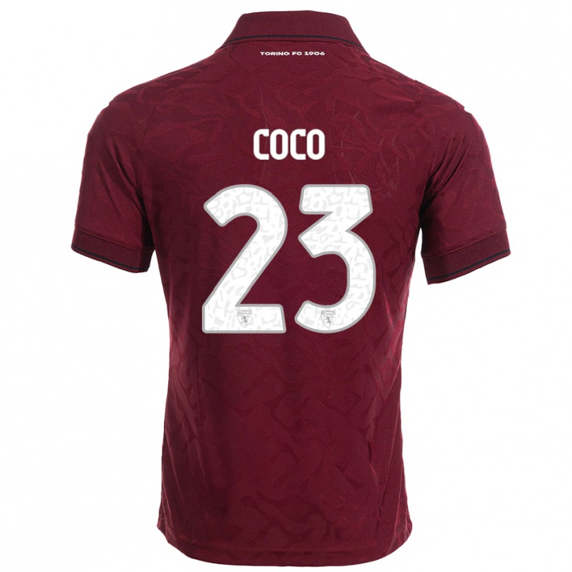 Danxen Criança Camisola Saúl Coco #23 Borgonha Branco Principal 2025/26 Camisa Brasil