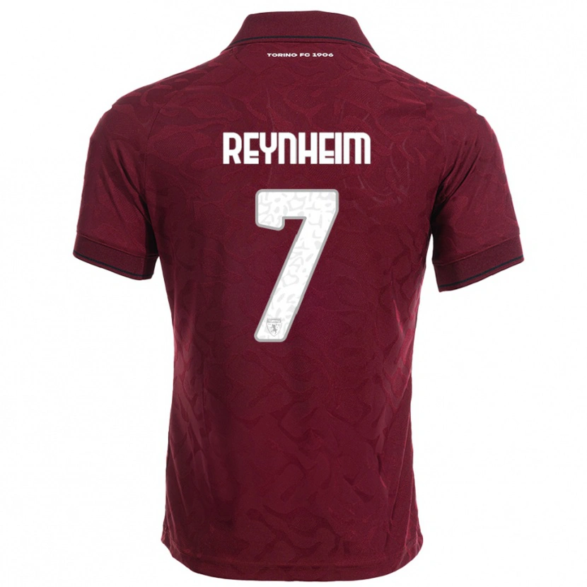 Danxen Criança Camisola Dávid Reynheim #7 Borgonha Branco Principal 2025/26 Camisa Brasil