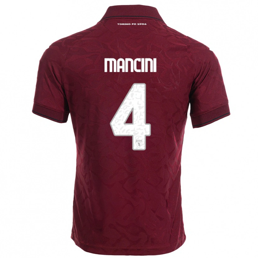Danxen Criança Camisola Luca Mancini #4 Borgonha Branco Principal 2025/26 Camisa Brasil