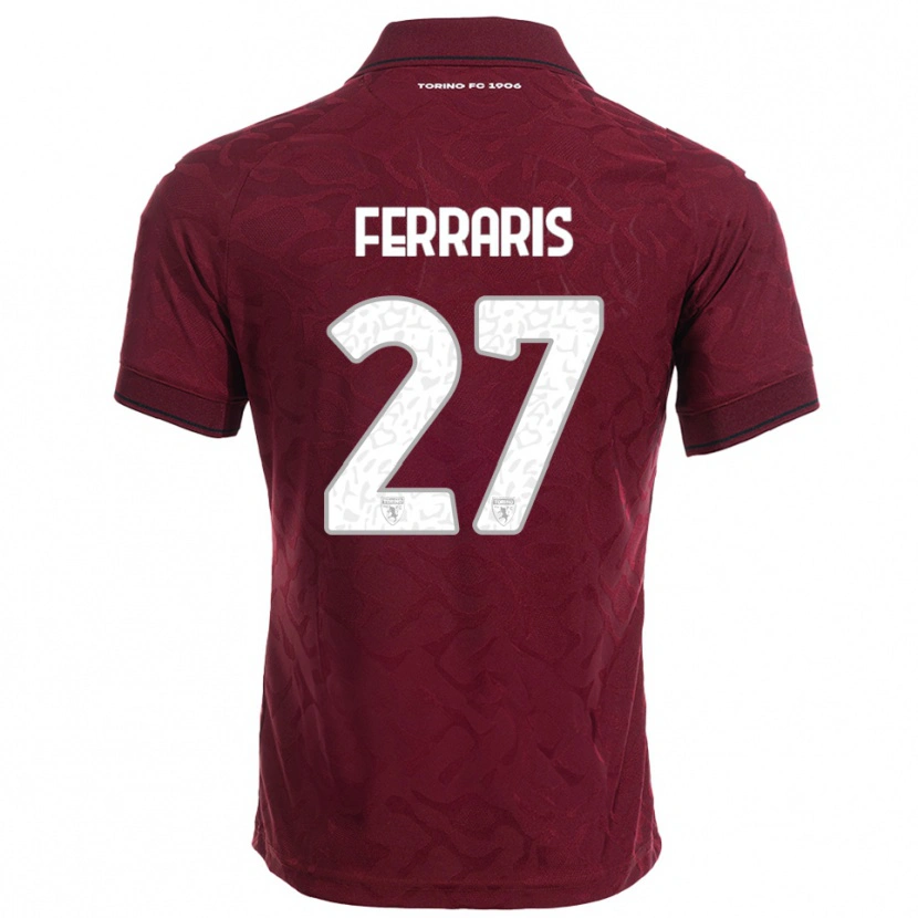 Danxen Criança Camisola Lorenzo Ferraris #27 Borgonha Branco Principal 2025/26 Camisa Brasil