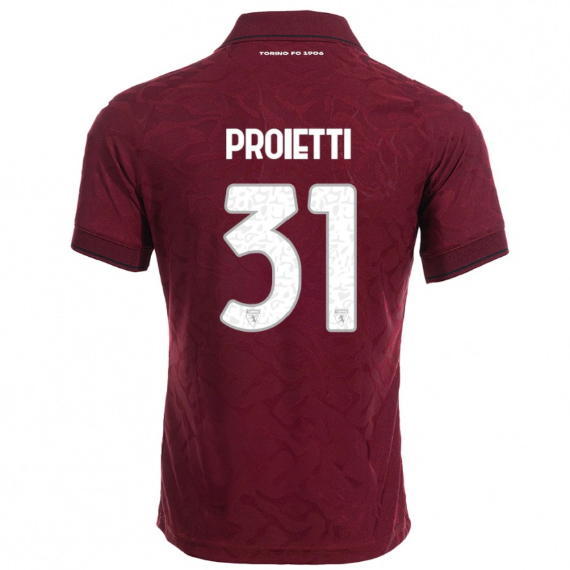 Danxen Criança Camisola Riccardo Proietti #31 Borgonha Branco Principal 2025/26 Camisa Brasil