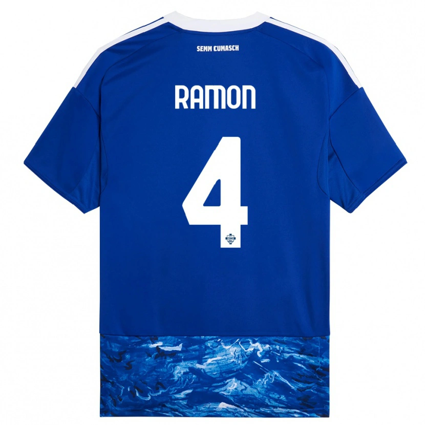 Danxen Criança Camisola Jacobo Ramón #4 Azul Branco Principal 2025/26 Camisa Brasil