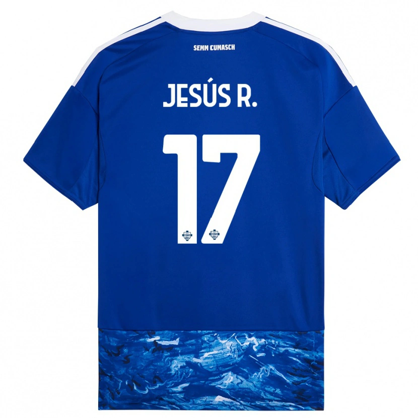 Danxen Criança Camisola Jesús Rodríguez #17 Azul Branco Principal 2025/26 Camisa Brasil