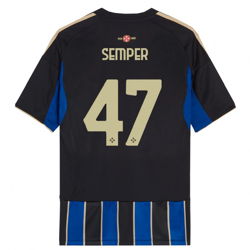 Danxen Criança Camisola Adrian Semper #47 Preto Azul Principal 2025/26 Camisa Brasil
