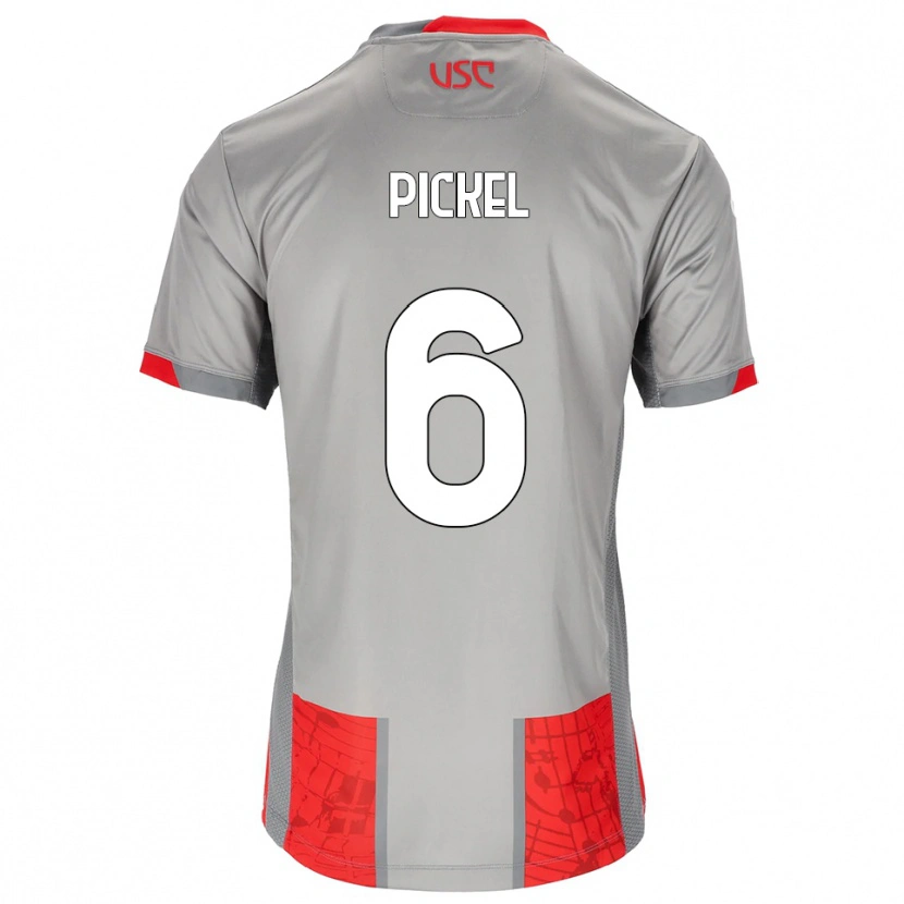 Danxen Criança Camisola Charles Pickel #6 Vermelho Cinza Principal 2025/26 Camisa Brasil