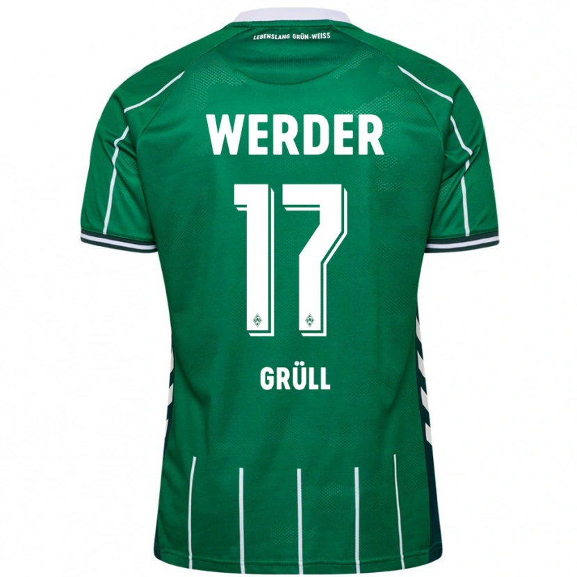 Danxen Criança Camisola Marco Grüll #17 Verde Branco Principal 2025/26 Camisa Brasil