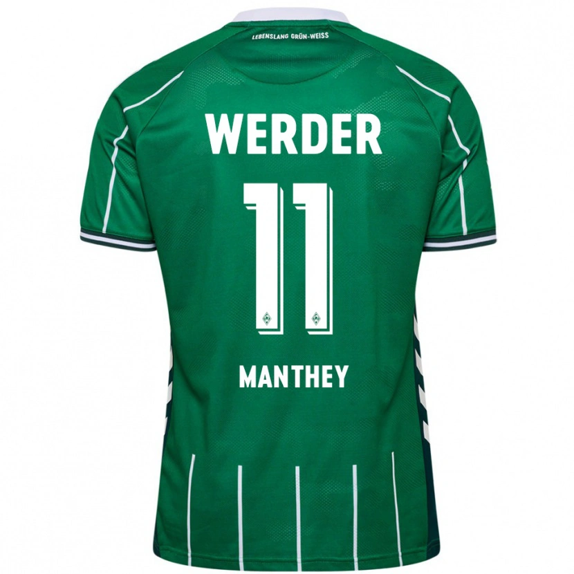 Danxen Criança Camisola Kevin Manthey #11 Verde Branco Principal 2025/26 Camisa Brasil