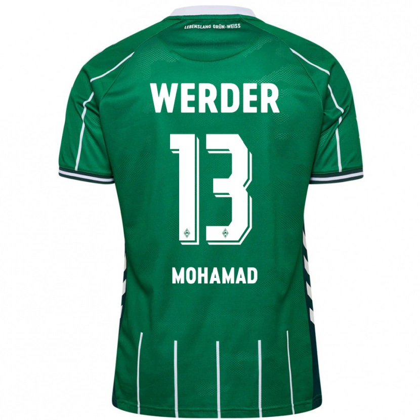 Danxen Criança Camisola Mustafa Mohamad #13 Verde Branco Principal 2025/26 Camisa Brasil