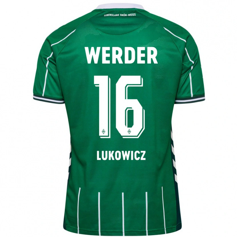 Danxen Criança Camisola Maik Lukowicz #16 Verde Branco Principal 2025/26 Camisa Brasil