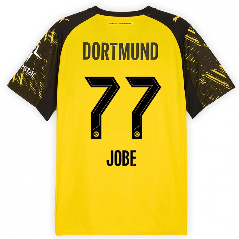 Danxen Criança Camisola Jobe Bellingham #77 Amarelo Preto Principal 2025/26 Camisa Brasil