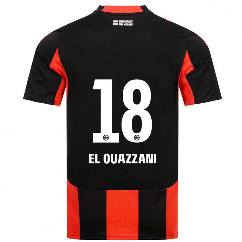 Danxen Criança Camisola Nadir El Ouazzani #18 Preto Vermelho Principal 2025/26 Camisa Brasil