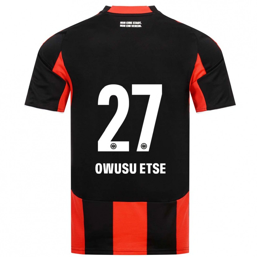 Danxen Criança Camisola Collin Owusu Etse #27 Preto Vermelho Principal 2025/26 Camisa Brasil