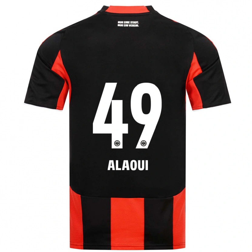 Danxen Criança Camisola Anas Alaoui #49 Preto Vermelho Principal 2025/26 Camisa Brasil
