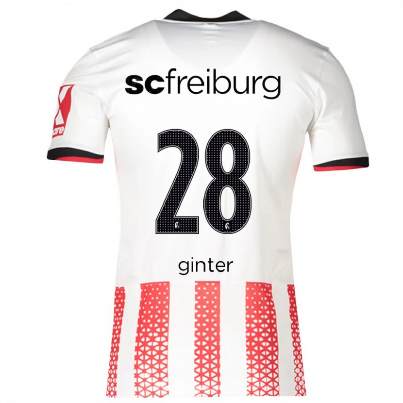 Danxen Criança Camisola Matthias Ginter #28 Branco Vermelho Principal 2025/26 Camisa Brasil