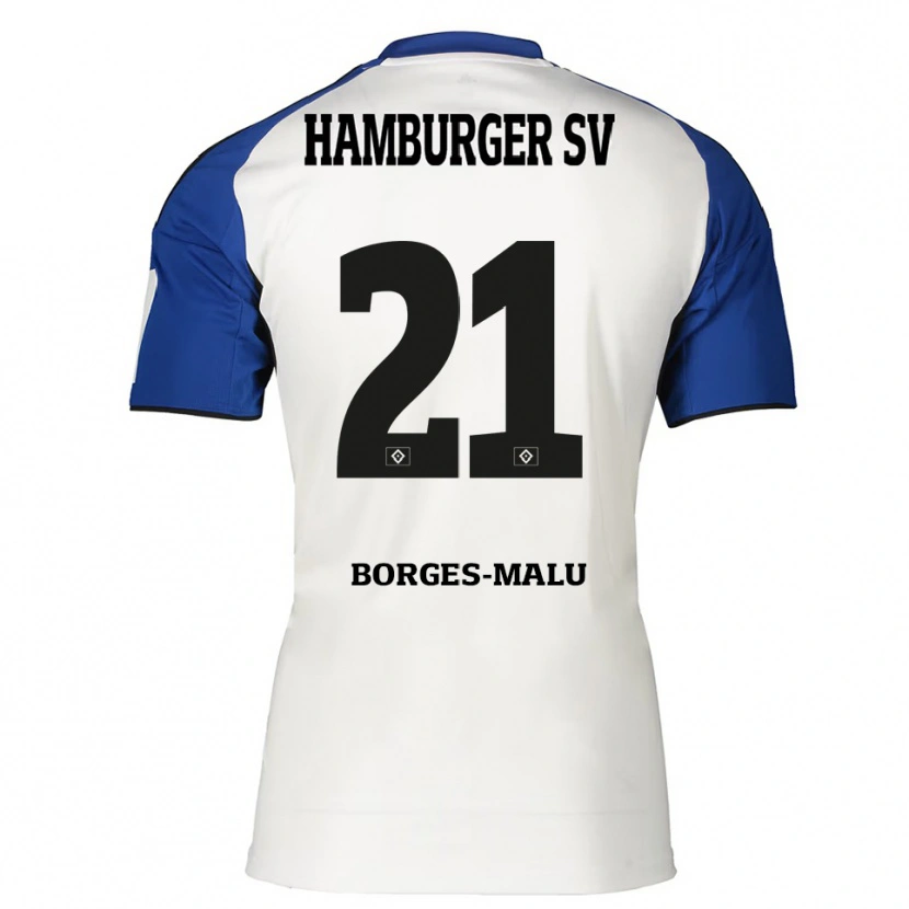 Danxen Criança Camisola Louis Borges-Malu #21 Branco Azul Principal 2025/26 Camisa Brasil