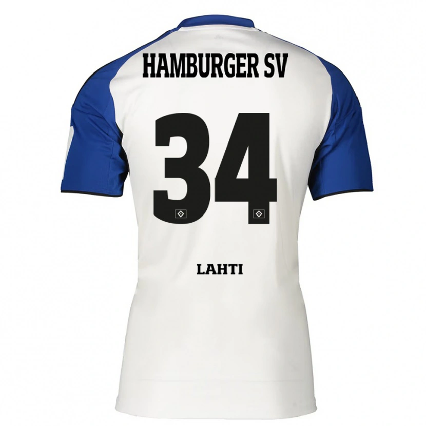 Danxen Criança Camisola Elias Lahti #34 Branco Azul Principal 2025/26 Camisa Brasil