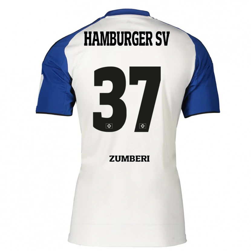 Danxen Criança Camisola Valon Zumberi #37 Branco Azul Principal 2025/26 Camisa Brasil