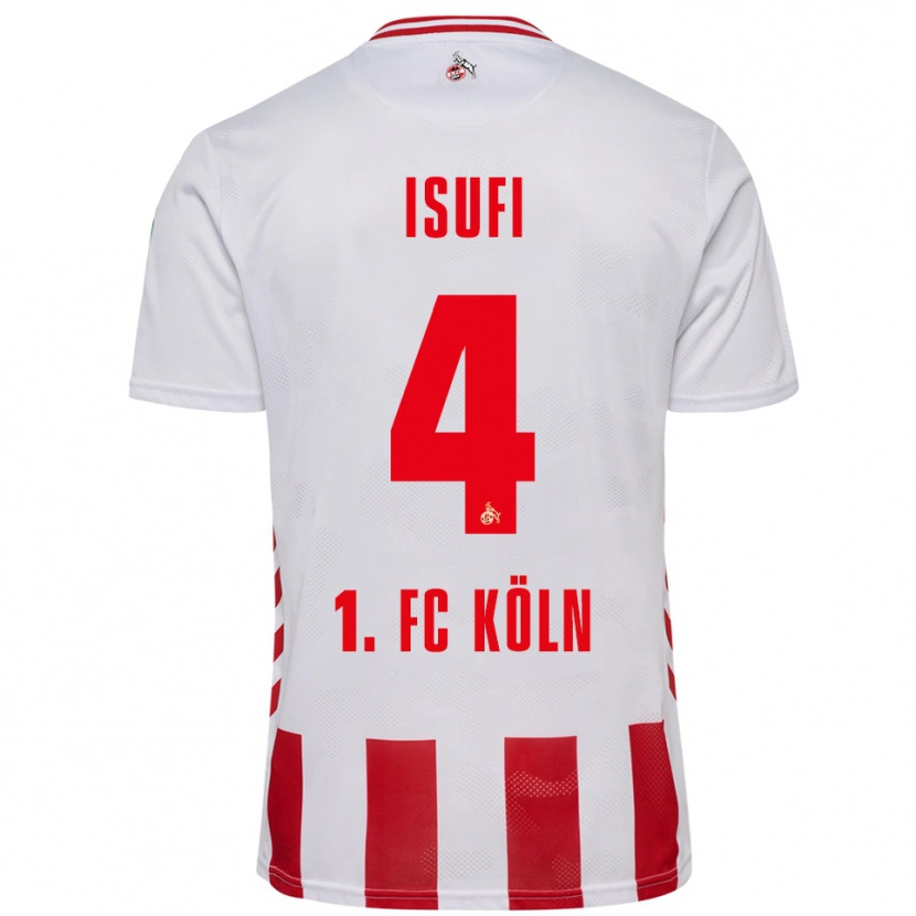 Danxen Criança Camisola Leo Isufi #4 Branco Vermelho Principal 2025/26 Camisa Brasil