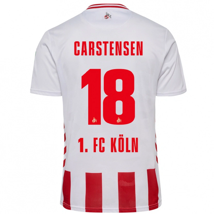 Danxen Criança Camisola Rasmus Carstensen #18 Branco Vermelho Principal 2025/26 Camisa Brasil