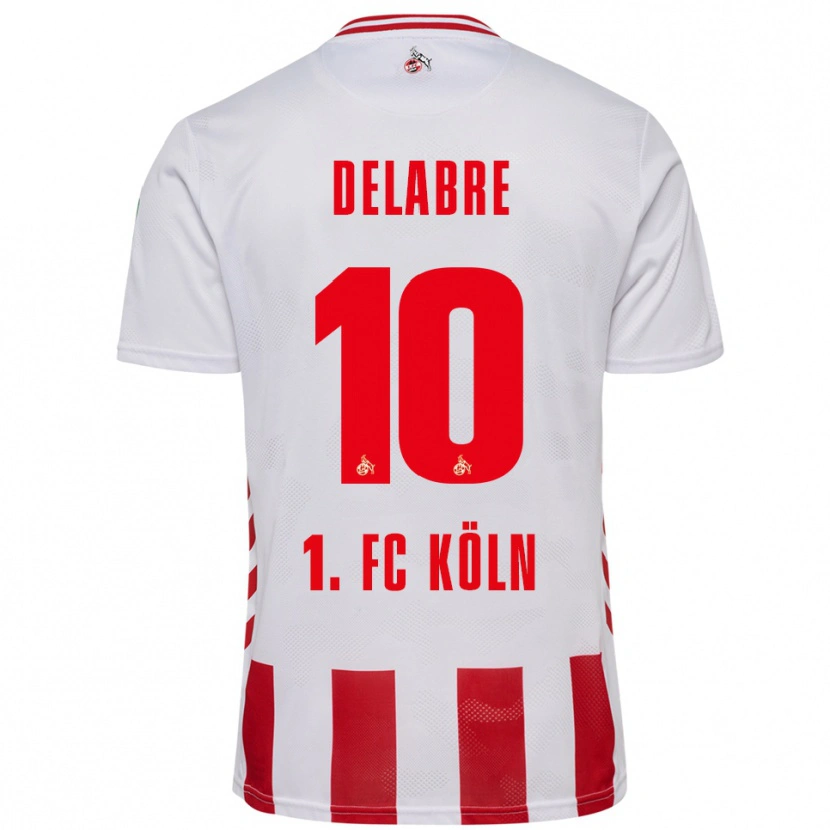 Danxen Criança Camisola Amélie Delabre #10 Branco Vermelho Principal 2025/26 Camisa Brasil