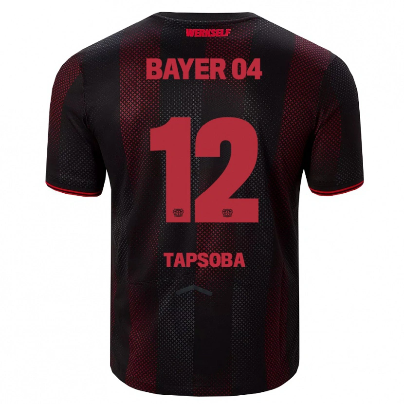 Danxen Criança Camisola Edmond Tapsoba #12 Preto Vermelho Principal 2025/26 Camisa Brasil