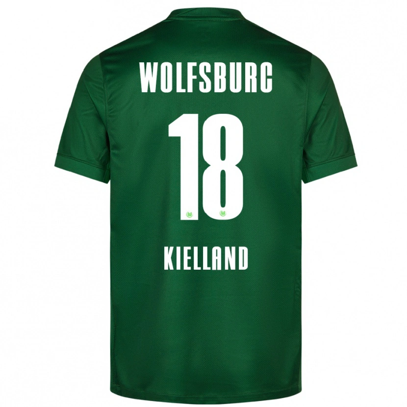 Danxen Criança Camisola Justine Kielland #18 Verde Branco Principal 2025/26 Camisa Brasil