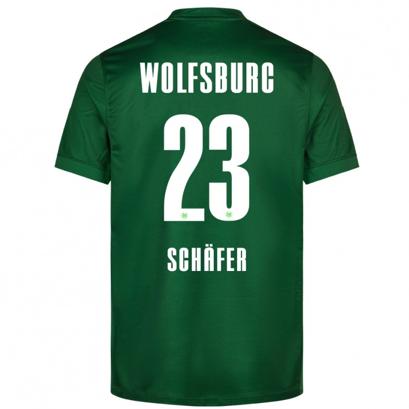 Danxen Criança Camisola Elia Schäfer #23 Verde Branco Principal 2025/26 Camisa Brasil