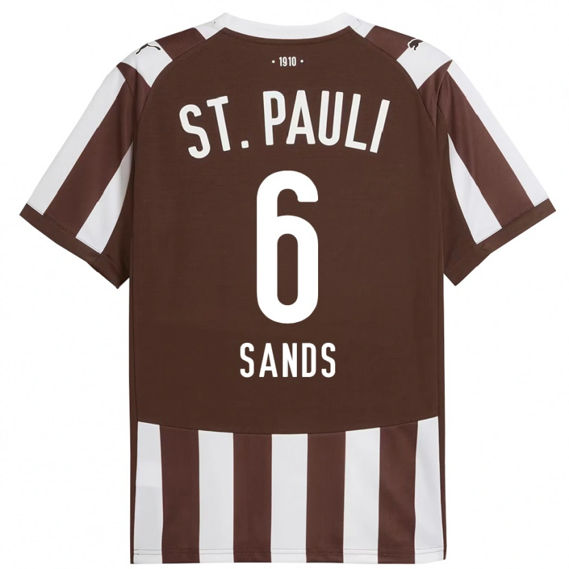 Danxen Criança Camisola James Sands #6 Café Branco Principal 2025/26 Camisa Brasil