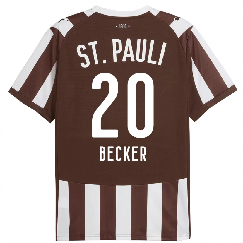 Danxen Criança Camisola Jesper Becker #20 Café Branco Principal 2025/26 Camisa Brasil