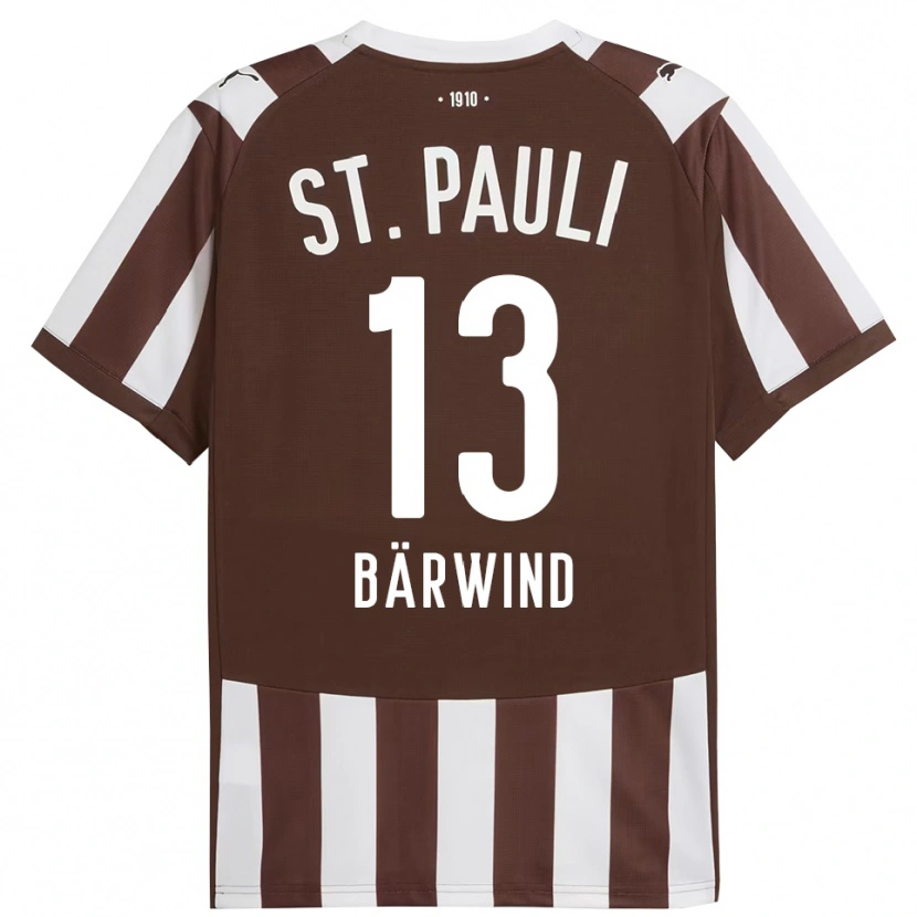 Danxen Criança Camisola Jonas Bärwind #13 Café Branco Principal 2025/26 Camisa Brasil