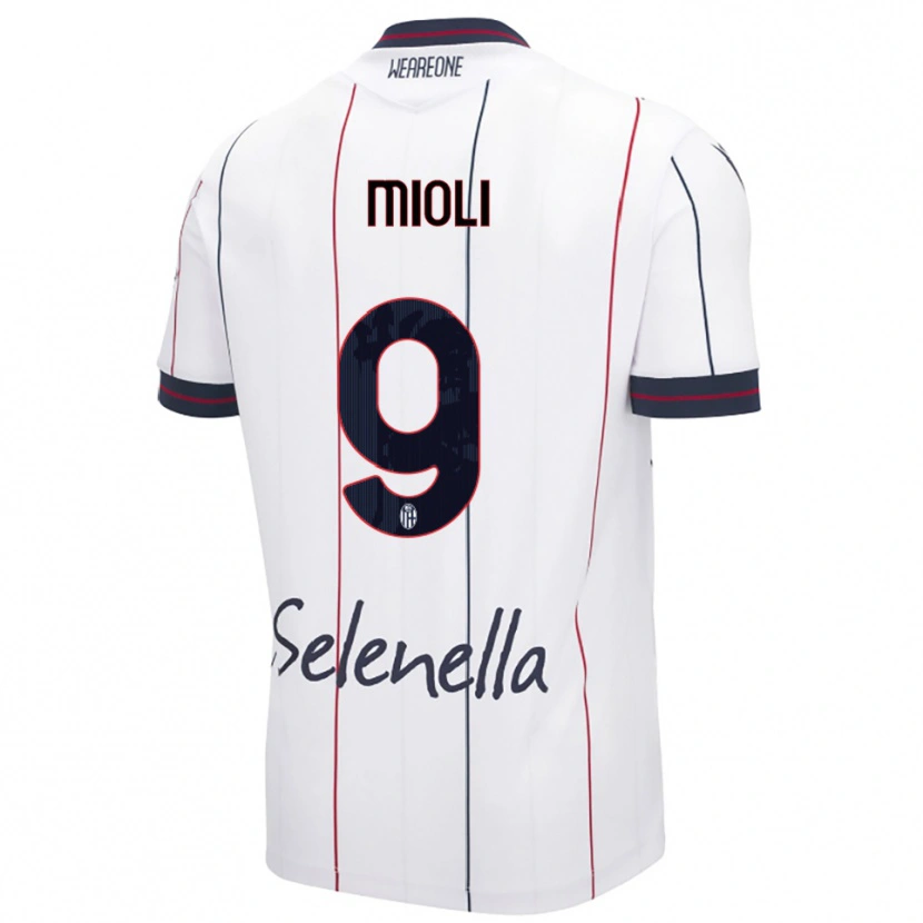 Danxen Criança Camisola Mattia Mioli #9 Branco Azul Royal Alternativa 2025/26 Camisa Brasil