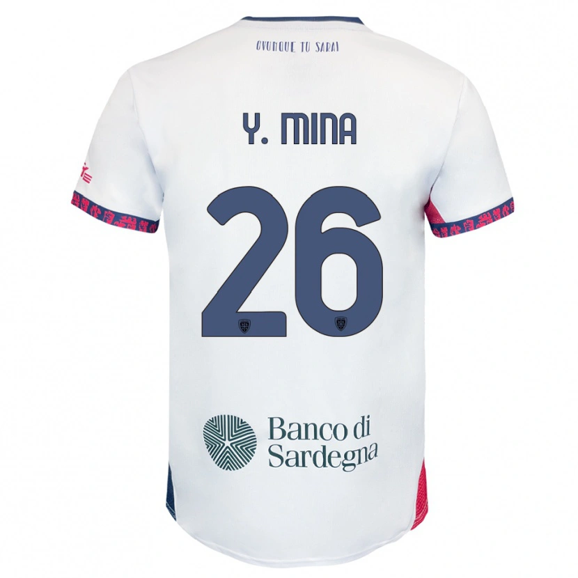 Danxen Criança Camisola Yerry Mina #26 Branco Marinho Vermelho Alternativa 2025/26 Camisa Brasil