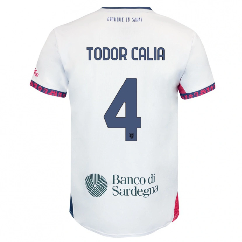Danxen Criança Camisola Francesco Todor Calia #4 Branco Marinho Vermelho Alternativa 2025/26 Camisa Brasil
