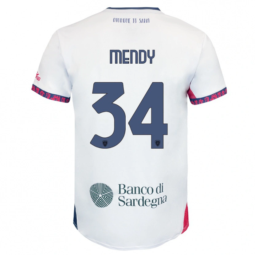 Danxen Criança Camisola Paul Mendy #34 Branco Marinho Vermelho Alternativa 2025/26 Camisa Brasil