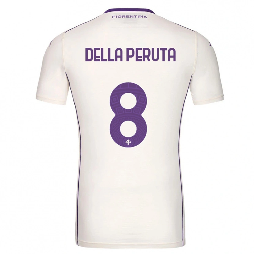 Danxen Criança Camisola Victoria Della Peruta #8 Branco Roxo Vermelho Alternativa 2025/26 Camisa Brasil