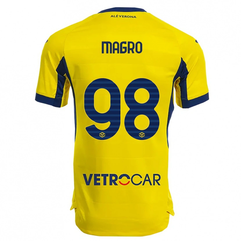 Danxen Criança Camisola Federico Magro #98 Amarelo Marinho Alternativa 2025/26 Camisa Brasil