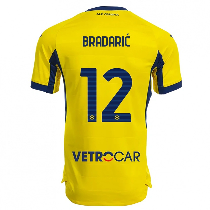 Danxen Criança Camisola Domagoj Bradarić #12 Amarelo Marinho Alternativa 2025/26 Camisa Brasil