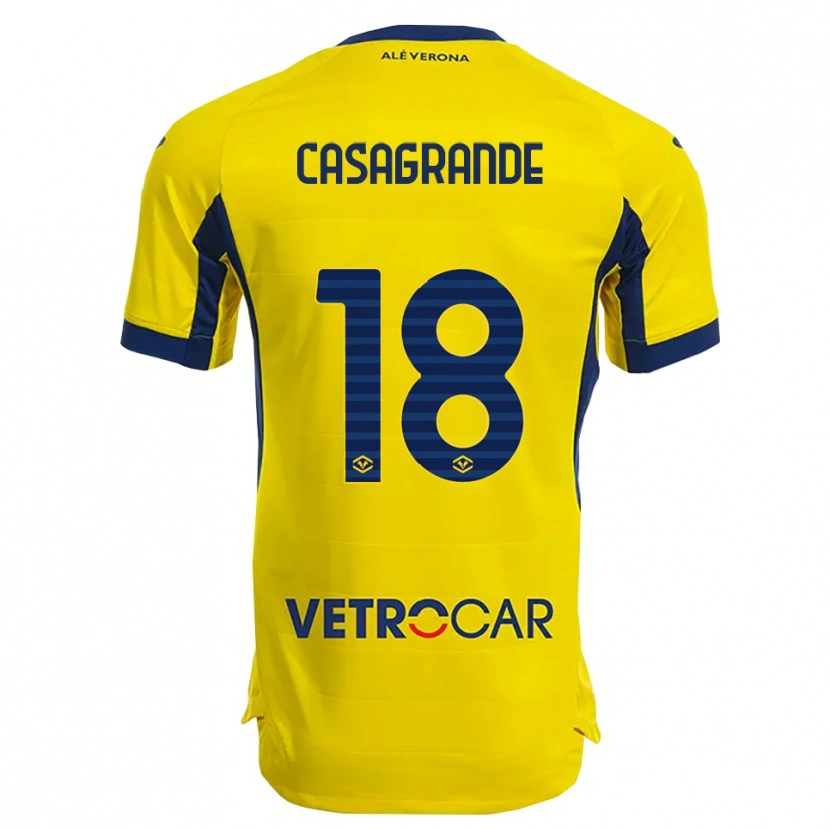 Danxen Criança Camisola Davide Casagrande #18 Amarelo Marinho Alternativa 2025/26 Camisa Brasil
